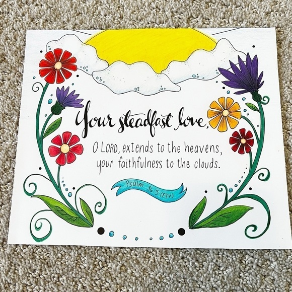 Psalm 36:5 Art Print Your Steadfast Love O Lord Bible Scripture Wall Decor ESV - Picture 1 of 12